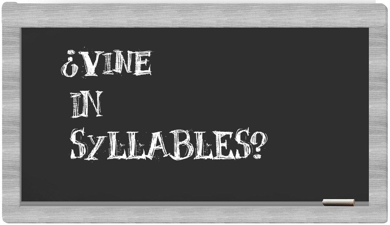 vine in syllables