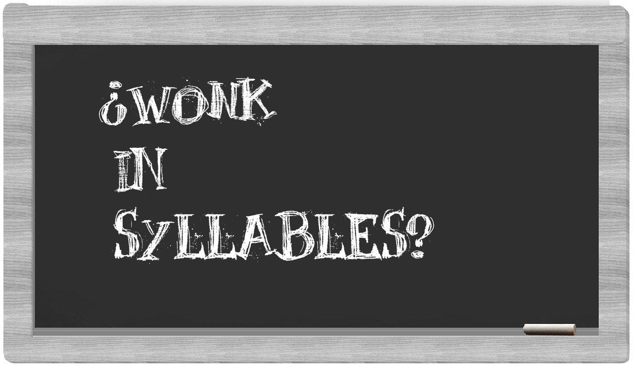 wonk in syllables